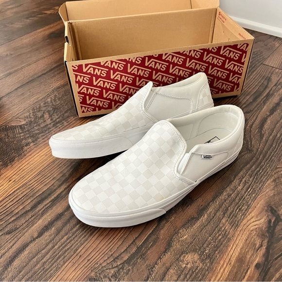Vans Off The Wall Slip On Low Top Shoes Men Size 12 White New In Box - Picture 3 of 6